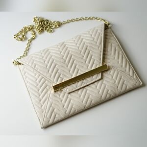Cream And Gold Cross Body Bag